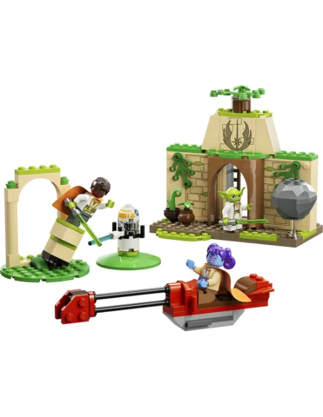 LEGO Star Wars 75358 Tempio Jedi su Tenoo con Maestro Yoda, Spade Laser Giocattolo, Droide e Speeder Bike, Giochi per Bambini 4+
