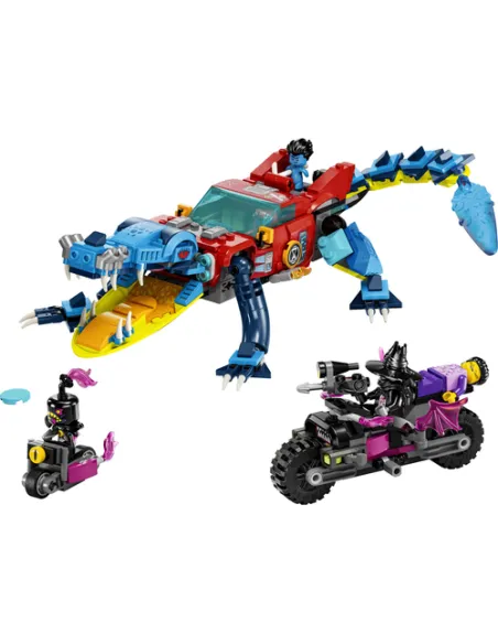 LEGO DREAMZzz 71458 Auto-Coccodrillo, Giocattolo 2in1 da Monster Truck a Macchina-Animale con Jayden e il Cacciatore Notturno
