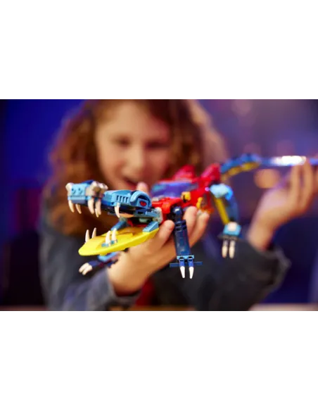 LEGO DREAMZzz 71458 Auto-Coccodrillo, Giocattolo 2in1 da Monster Truck a Macchina-Animale con Jayden e il Cacciatore Notturno