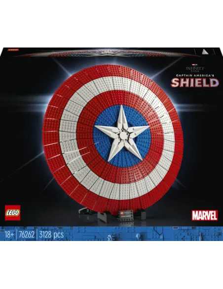 LEGO Marvel Super Heroes 76262 Marvel Scudo di Captain America, Kit di Costruzione Avengers per Adulti con Minifigure, Targhetta