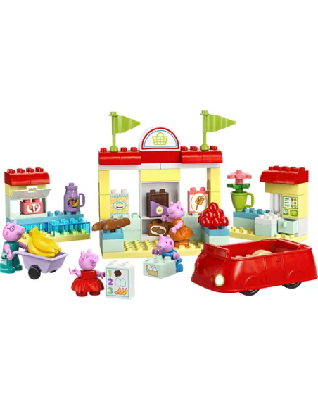 LEGO DUPLO 10434 Il Supermercato di Peppa Pig con Macchina Giocattolo e Negozio, Giochi Didattici per Bambine e Bambini da 2+
