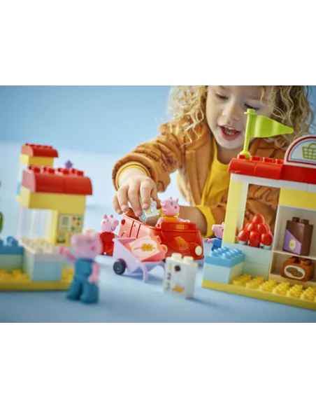 LEGO DUPLO 10434 Il Supermercato di Peppa Pig con Macchina Giocattolo e Negozio, Giochi Didattici per Bambine e Bambini da 2+