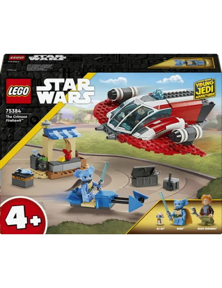 LEGO Star Wars 75384 The Crimson Firehawk, Starter Set con Astronave Giocattolo, Speeder Bike e 3 Personaggi, Regalo Bambini 4+