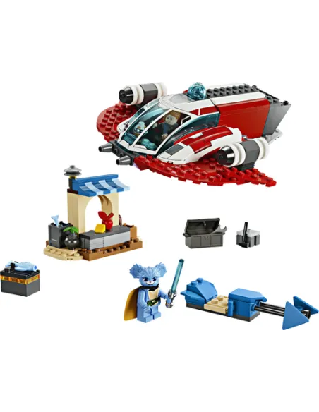 LEGO Star Wars 75384 The Crimson Firehawk, Starter Set con Astronave Giocattolo, Speeder Bike e 3 Personaggi, Regalo Bambini 4+