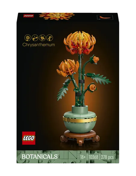LEGO Botanicals 10368 Crisantemo, Fiore Finto da Costruire per Adulti, Idea Regalo Creativa di Compleanno per Donna e Uomo