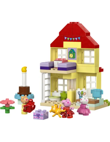 LEGO DUPLO 10433 La Casa del Compleanno di Peppa Pig, Giochi Creativi per Bambini 2+ Anni con 3 Personaggi, Playset Educativo