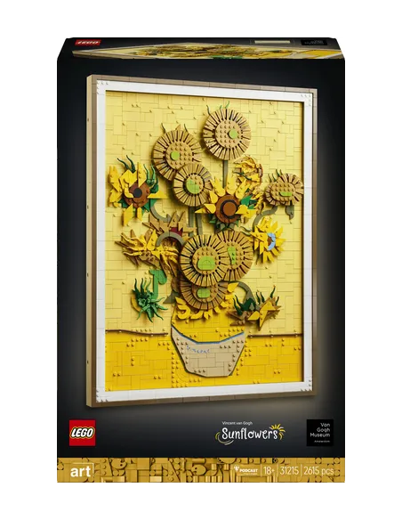 LEGO ART 31215 Vincent Van Gogh – Girasoli, Quadro 3D Costruibile Fai da Te per Adulti, Decorazione Casa, Regalo Donna o Uomo