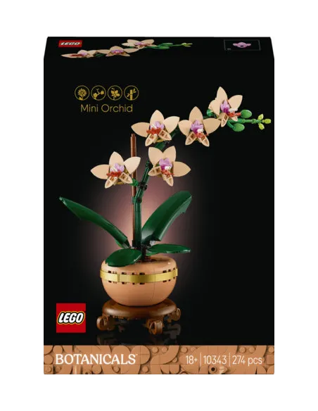 LEGO Botanicals 10343 Mini-Orchidea, Fiori Finti da Costruire, Botanical Collection per Adulti, Idea Regalo per Donna o Uomo