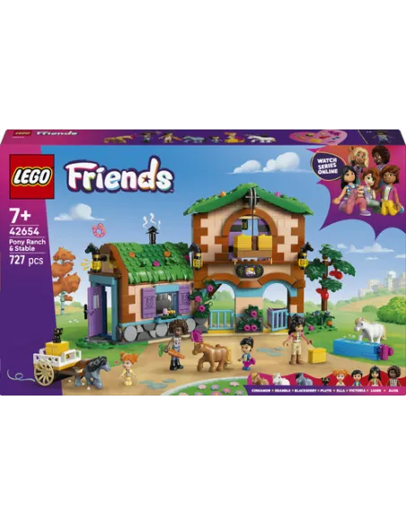 LEGO Friends 42654 Ranch e Scuderia dei Pony Giocattolo con 4 Mini Bamboline, Animali Domestici e Accessori, Idea Regalo 7+