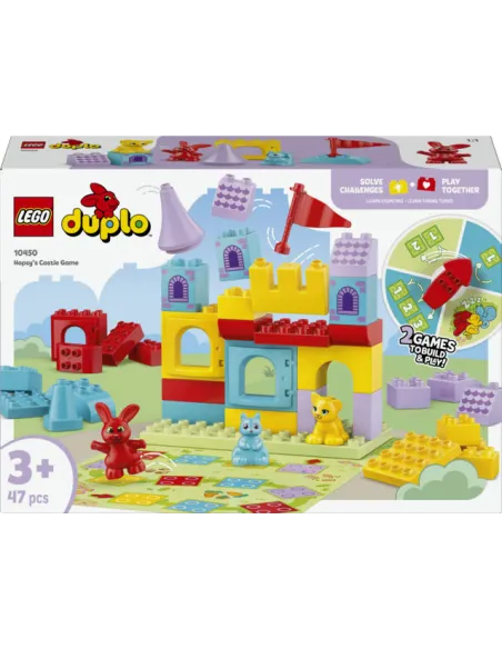 LEGO DUPLO 10450 Gioco al Castello con Salterello, Set con 3 Animali Giocattolo, Castello e Gioco da Tavolo per Bambini da 3+