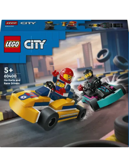 LEGO City 60400 Go-Kart e Piloti, Modellini da Costruire di Mini Go Kart da Corsa, Veicoli Giocattolo per Bambini di 5+ Anni
