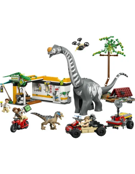 LEGO Jurassic World 76973 Alla Ricerca del Raptor e del Titanosauro, 2 Dinosauri Giocattolo, Fuoristrada, Moto per Bambini 7+