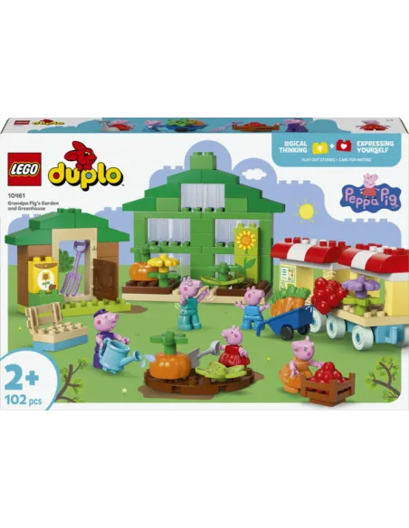 LEGO DUPLO 10461 Il Giardino e la Serra di Nonno Pig, Giochi Educativi con 5 Personaggi, Piante e Attrezzi per Bambini da 2+