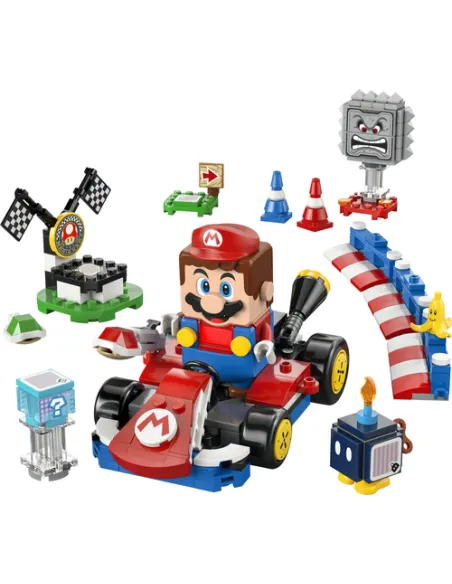 LEGO Super Mario Mario Kart 72043 - Interattivo e Kart Standard, Percorso di Gara con Macchina Giocattolo e 3 Figure, Regalo Bam