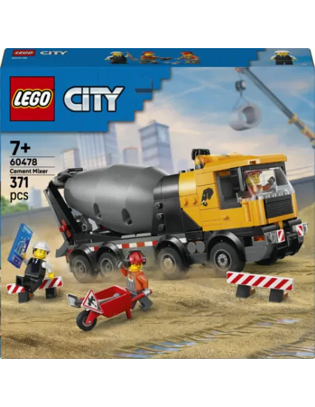LEGO City 60478 Betoniera Giocattolo, Gioco Didattico, Veicolo con Funzioni e 3 Minifigure, Regalo di Compleanno Bambini 7+