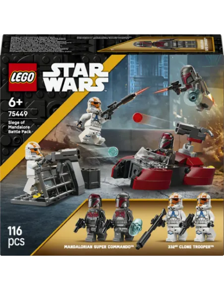 LEGO Star Wars 75449 Battle Pack Assedio di Mandalore, Gioco d'Azione, 2 Minifigure, 2 Clone Trooper, Speeder Bike, Regalo 6+