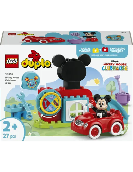 LEGO DUPLO | Disney 10454 La Casa e l’Auto di Topolino Giocattolo con Personaggi, Macchina e Accessori, Giochi Didattico 2+