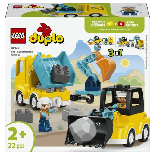 LEGO DUPLO 10475 Veicoli da Cantiere 3 in 1,...