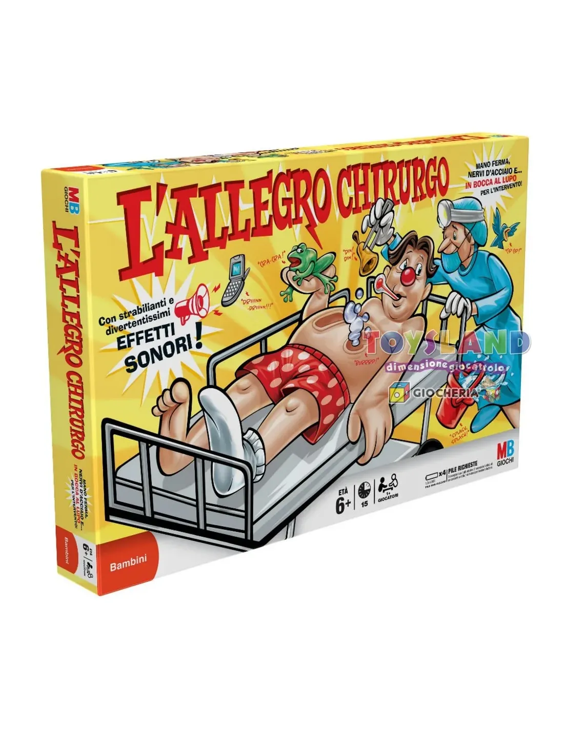 L'Allegro Chirurgo B2176103 è un gioco con luci e suoni in cui ci si  diverte diventando chirurghi per gioco