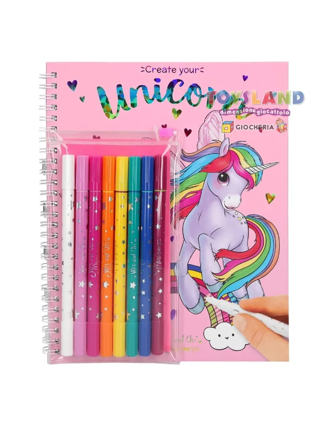 libro per graffi e album da colorare Activity Book per casa e in viaggio con stencil e adesivi con motivo unicorno Unicorn Scratch Book