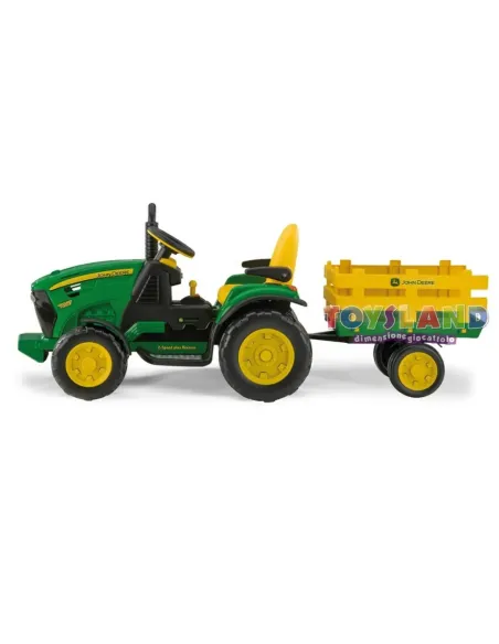TRATTORE 12V JOHN DEERE GROUND FORCE CON RIMORCHIO