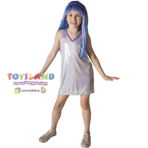 COSTUME RAINBOW VIOLET Con PARRUCCA 4/6 anni (11186.4-6)
